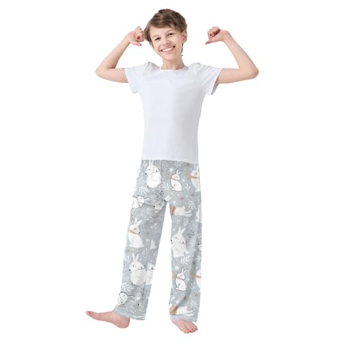 Boys' Pants Woodland Rabbits Dogs Fall Leaves Long Bottoms Jogger Pants Elastic Waist Trousers with Pockets S-XL2