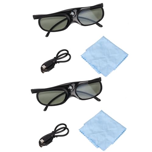 Gafas 3D activas 144Hz DLP Link pack de 2 unidades con lentes LCD para proyector en casa 6
