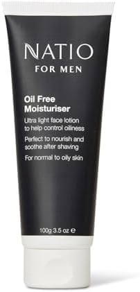 Natio Australia For Men Oil-Free Moisturizer, 3.5 oz - Face Lotion for Men with Shea Butter, Aloe Vera - Face Moisturizer for Normal to Oily Skin
