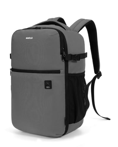 ECOHUB for Ryanair Cabin Bags 40x20x25 Underseat Travel Backpack with Anti-Theft Pocket Cabin Size Carry on Bag for Airplanes Water-Resistant Hand Luggage Bag with Laptop Compartment 20L-Grey