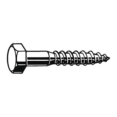 Hex Lag Screw, Gr 2, 3/8 x 4In, PK50