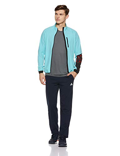 Image of Adidas Men's Athletic Fit Mid Rise Polyester, Cotton Track Pants