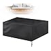 Pokrowiec na Meble Ogrodowe Patio Pokrowce na Sofy Ogrodowe Segmentowe Zewnątrz Przed Kurzem Pokrowiec Sofę Prostokątną Dwuosobową Czarny KUAIE (Color : Black, Size : 242×162×100cm)