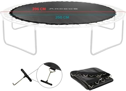 Bild von Arebos Trampolin Sprungmatte Ø 264 cm | für Trampoline mit Ø 305 cm, 54 Ösen und 140 mm Federlänge | Sprungtuch | 150 kg belastbar | 9-Fache Naht | Polypropylen | inkl. Federspanner