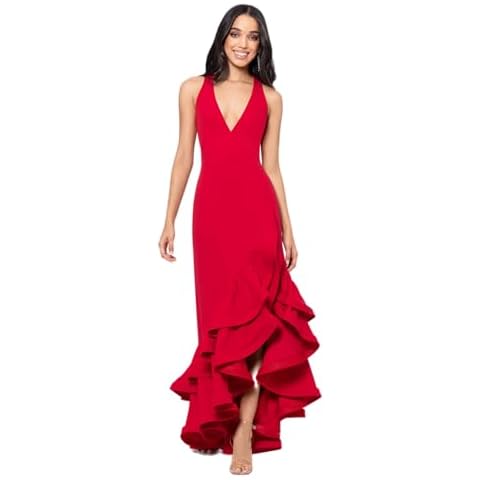 Betsy & Adam Women's Ruffle Scuba Dress Cover