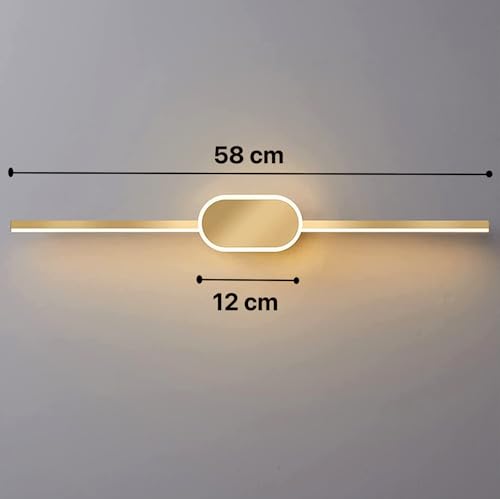 Image of Groeien Pack of 2 | 18 watt LED 3 Color Linear Gold Body Picture Photo Frame /Mirror Bathroom Wall Light (Warm+Natural+Coolwhite)(Linear Glow-Gold, 2)