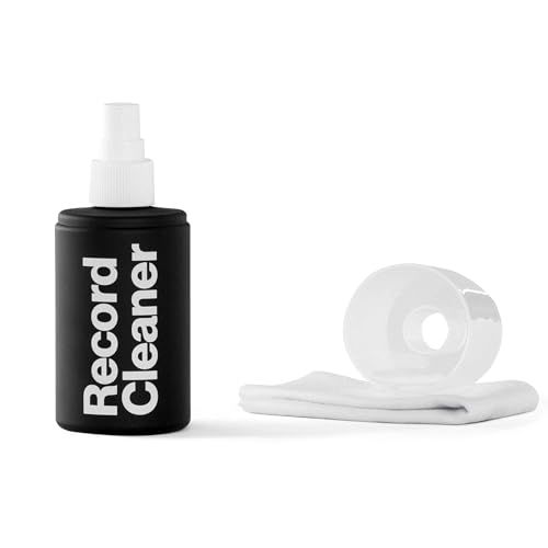 am Vinyl Record Cleaner (200ml) – Effektive Reinigungsflüssigkeit für Schallplatten – Plattenspieler Zubehör mit Feiner Sprühdüse und Antistatik Tuch für Schonende Vinyl LP Pflege