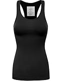 FPT Womens Basic Ribbed Racerback Tank Top BLACK 1X-LARGE