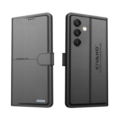 Image of Compatible with Samsung Galaxy A35 5G / Samsung Galaxy A55 5G Flip Cover | Leather Finish | Inside Pockets & Inbuilt Stand | Shockproof Wallet Style Magnetic Closure Back Cover Case