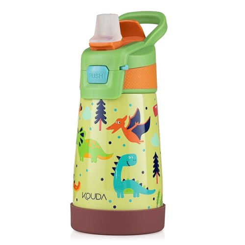 Garrafa Térmica Kouda Oka Kids Verde Dinossauros - 350ml