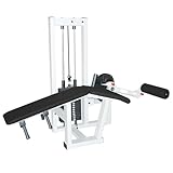 Sport-Thieme Beinbeugemaschine SQ | Liegend, Einzelstation für professionelles Beintraining | Kompaktgerät mit Steckgewicht 80 kg | Weiß Schwarz | Metall, Kunstleder, 190x90x150 cm