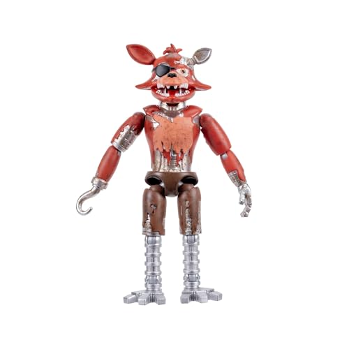 Five Nights at Freddys Withered Foxy - 5-Inch Articulated Figure with Jumpscare Feature and Glow-In-The-Dark Eyes