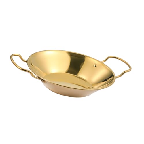 VALICLUD Olla de Acero Inoxidable para Cocina Diaria Resistente y Práctica con Mango Antideslizante para Hogares Restaurantes y Uso Estufas de Alcohol Acabado Dorado