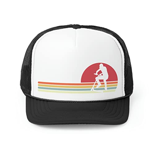 Retro Scooter Trucos Entusiastas Ilustración Regalo Vintage Jumping Skates Graphic Trucker Caps, Negro -, Talla Única Retro Scooter Trucos Entusiastas Ilustración Regalo Vintage Jumping Skates Graphic Trucker Caps, Negro -, Talla Única