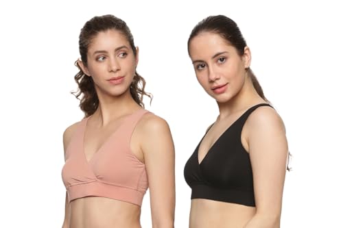 Image of &Circus PureSoft Padded Bra for Women | Non Wired Bra for Women with Insertable Pads | Plunge Bralette for Active & Lounge Wear