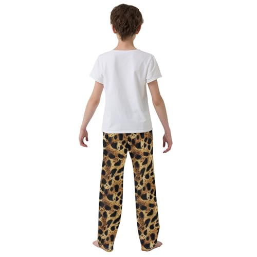 Boys' Pants Leopard Animal Skin Cool Long Bottoms Jogger Pants Elastic Waist Trousers with Pockets S-XL3