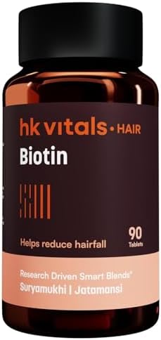 H.ealth.K.Art h.k Vitals Biotin (90 Tablets) | Supplement for Hair Growth, Strong Hair and Glowing Skin, Fights Nail Brittleness
