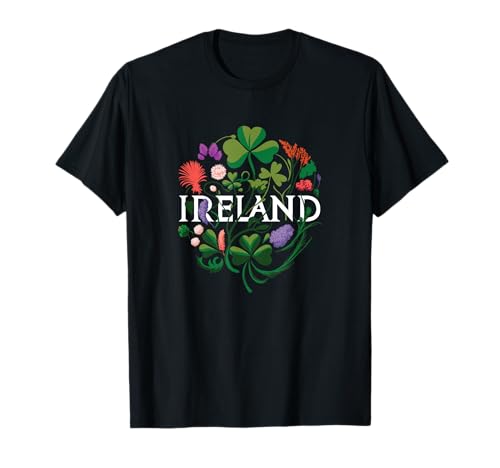 Flowers of Ireland - Vintage Style Minimalist Boho T-Shirt
