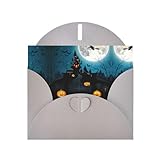 Juego de tarjetas de felicitación de 15,2 x 10,16 cm con estampado de castillo y bruja gris con sobre, invitaciones de boda/cumpleaños