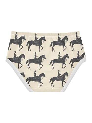 ZZKKO Equestrian Sports Girls Underwear Toddler Panties for Girls Comfort Brief Size 2-8T2