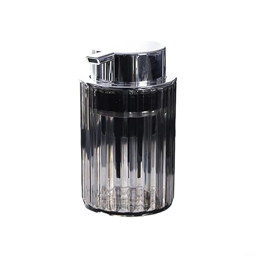 Dispensador de jabón espumoso para champú y loción corporal, botella de burbujas con capacidad de larga duración de 30 días, para una fácil recarga de boca grande (gris)