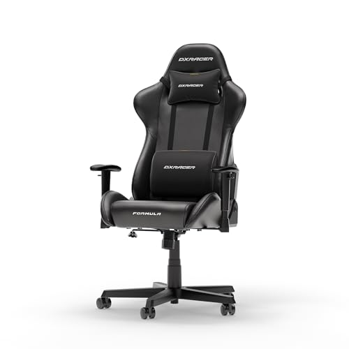 DXRacer Formula L Schwarz PVC Leder das Orginal Gamingstuhl, Sessel Ergonomischer, Stuhl, Gaming...