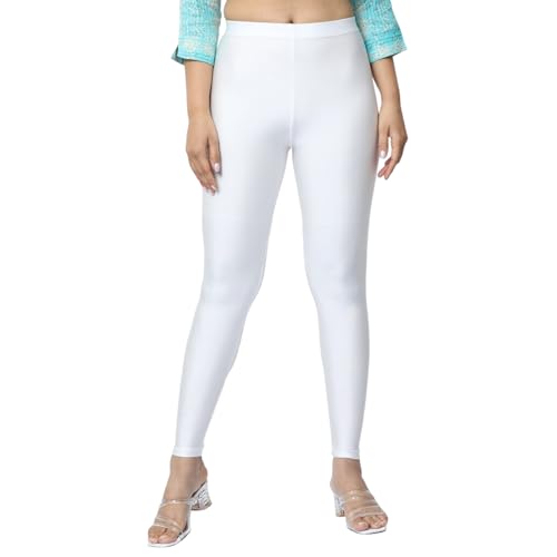 Image of Women's Nylon Shimmer Leggings | Ankle Length | Slim Fit | Stretchable Spandex Leggings | Shiny Finish | Casual Wear & Special Occasion