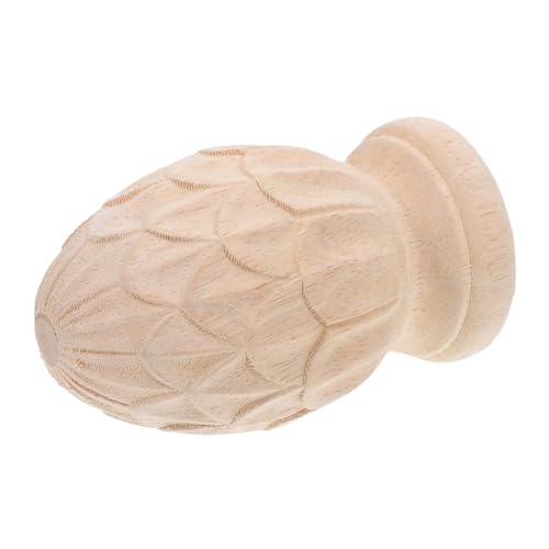 SAFIGLE Pomme de pin en Bois Massif sculpté pour décoration d'escalier et Colonne intérieure Ornement Boule Bois Brut Style européen