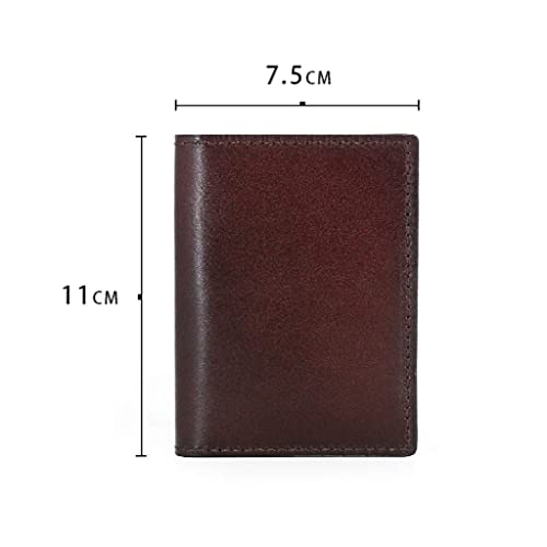 Men's Small Card Holder Wallets Mini Bifold Coin Pocket Purse Minimalist Front Pocket Wallet,Wallets,Leather Wallet(Black Brown)4