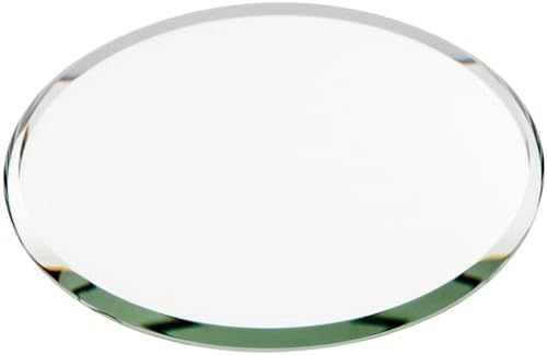 Plymor 3" Round, 3mm Thick Beveled Glass Mirror Circle, Pack of 12