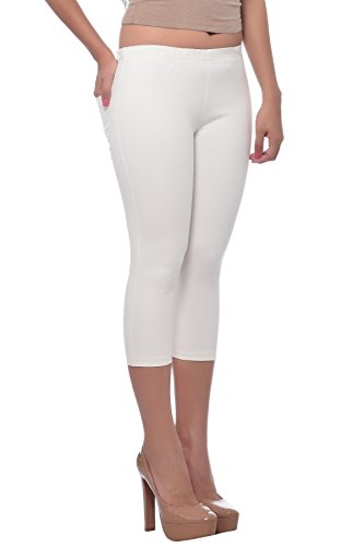 Image of Frenchtrendz Women's Cotton Modal Spandex Stretchable Slim Fit Jegging Capris
