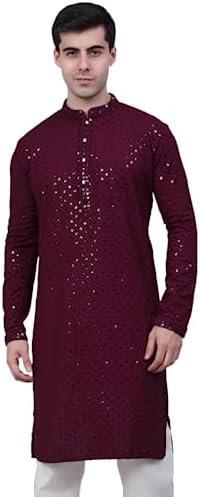 Jompers Men's Chikankari Embroidered and Sequence Kurtas