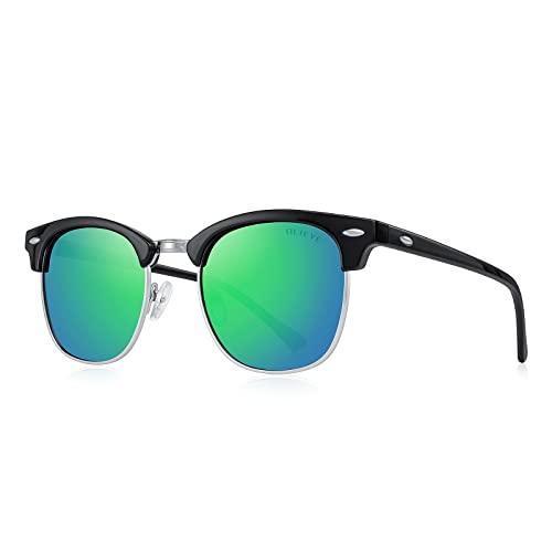 Semi-Rimless Polarized Sunglasses for Men and Women Classic Half Frame Driving Sun glasses