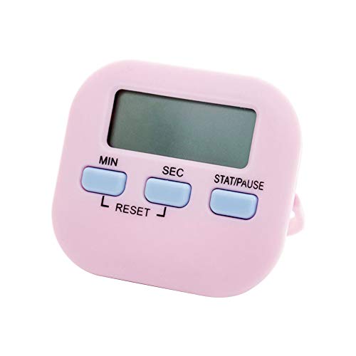Temporizador de cocina digital, cuenta atrás, cronómetro, con pantalla LCD, para cocinar, hacer deporte, estudiar, etc. (rosa) Cover