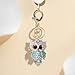 Owl Keychain - Stylish Owl Shaped Keyring with Crystal Eyes, Perfect for Bags, Wallets, and Car Keys, Unique Gift Idea, Blue