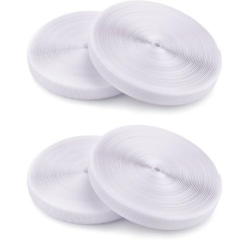 1/2Pcs Fastener Roll Strip 82FT×1inch Nylon Hook and Loop Tape Strong Self-Adhesive Heavy Duty Strips Fastener Reusable Sticky Fastening Cable Ties Hook Loop Tape Strip for Home