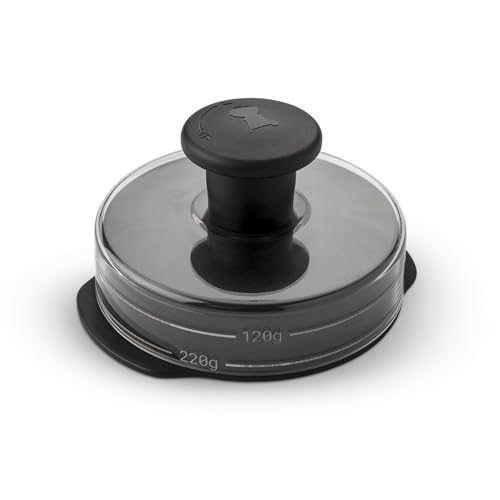 Weber Hamburgerpresse, für gleichmäßige Burger Pattys, zur Zubereitung von 200 oder 120g Patties, abnehmbarer Griff zur einfachen Aufbewahrung, spülmaschinenfest - Schwarz...