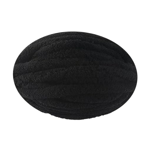 Freneci チャンキーニット 毛糸 極太 長さ27m マンドゥバッグが作れる ふわふわ編み糸 北欧 DIY 20mm 太い芯糸 毛布 肩掛け 寝具 ペットハウス ひざ掛け DIY手編みロープ 帽子 セーター クッション 多機能 編み物用 手芸 秋冬糸 防寒対策 丈夫 綿糸 洗濯可能, ブラック