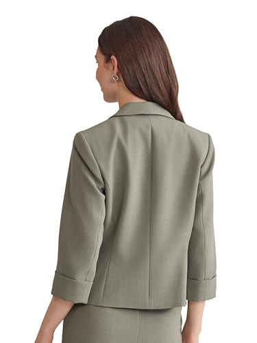 Kasper Women's 3q Sleeve Shawl Collar Jacket3