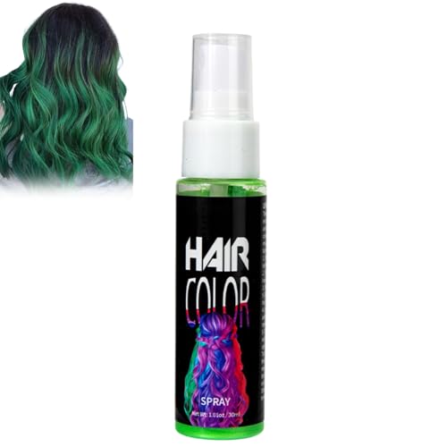 Haarspray Farbe Farbiges Haarfarbe Grün Temporäre Haarfarbe Green Auswaschbar & Sofortige Haar-farbe für Karneval Cosplay & Party Temporäre Haarfärbung in Schillerndem Grün Instant Hair Dye