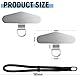 sebudion 2 Stück Edelstahl Handykette Universalpads,Handy Lanyard Pads, Handyband mit Metallring Patch, Schwarz Lanyard für Handgelenk, Anti Verlust Universal für Smartphones