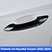 LUNQIN Car Door Handle Cover for Hyundai Tucson 2022 2023 2024 2025 2026，Santa Cruz 2022-2026 Hybrid Auto Exterior Accessories Handle Protectors Covers Wrap Decoration ABS Gloss Black