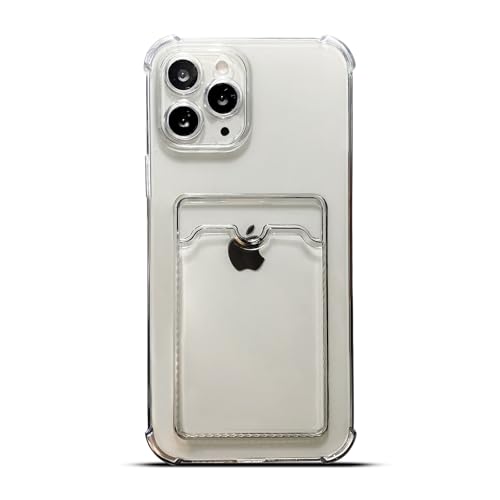 Tuokiou Upgrade Clear Wallet Phone Case for iPhone 13 Pro Max 5G Slim Fit Card Slot Case Protective Soft TPU Shockproof Case with Cute Card Holder for Apple iPhone 13 Pro Max 6.7 inch (2021)(Black)