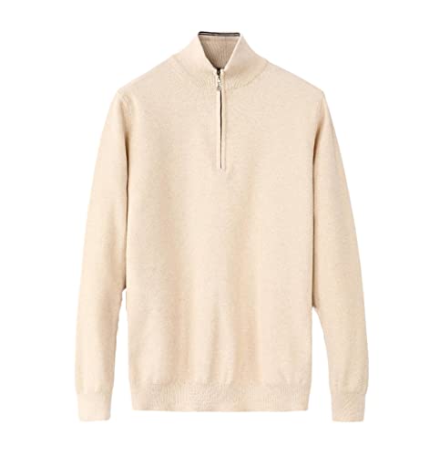 Pull en coton pour homme col haut zippé confortable pull homme XL Py3