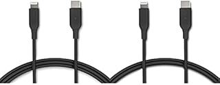 AmazonBasics USB-C to Lightning Cable, MFi Certified Charger  Black, 1.82 m & USB-C to Lightning Cable, MFi Certified Charger, Type-C chargers, supports Power Delivery  Black, 91.44 cm