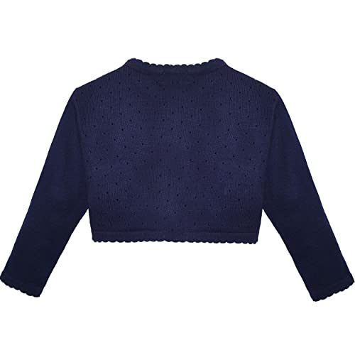 Lilax Baby Girls' Knit Long Sleeve One Button Closure Bolero Shrug 3-6 Months Navy #TOP1