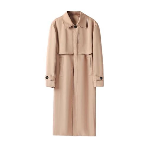 Trench à double boutonnage homme kaki mi-long de style britannique de mi-saison taille S