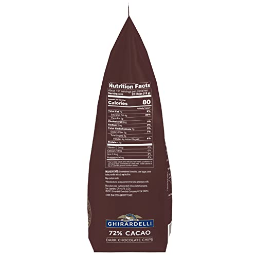 Ghirardelli Chocolate Company 72% Cacao Dark Chocolate Chips, 5lb. Bag (Pack of 2)