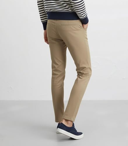 Men's Khaki Casual Pants Stretch Chino Straight-Leg Soft Modal for Business, Travel, Office, Outdoor3