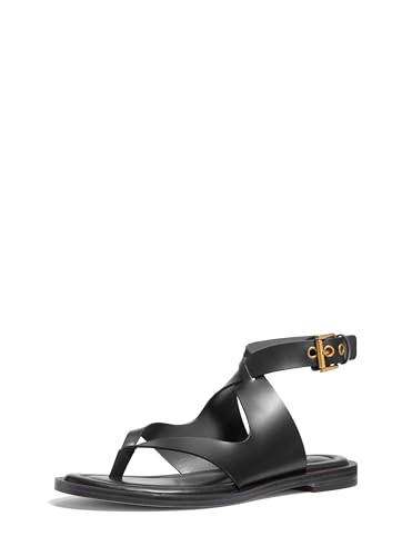 Michael Kors Women's Irene Flat Thong Sandal, Black, 8